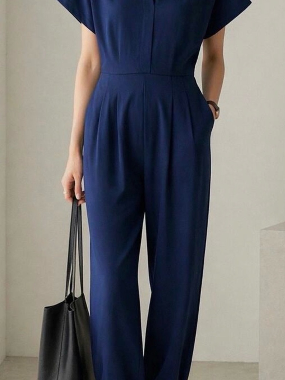 GAP Navy Wide-Leg Jumpsuit